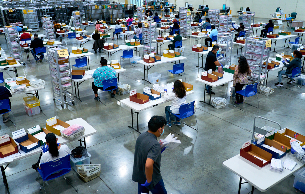 Vote By Mail Ballot Extraction. 2020 Presidential Election, absentee ballots, ballots, coronavirus pandemic, election, election security, mail ballots, politics, vote by mail, voting.