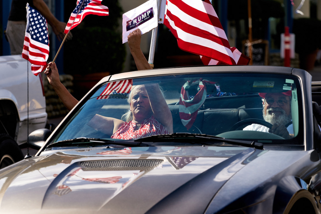 Trump Caravan. 2020 Presidential Election, election, political, political campaign, political right, political sign.